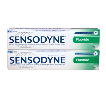 Pachet Pasta de dinti Fluoride, 100 ml + 100 ml, Sensodyne