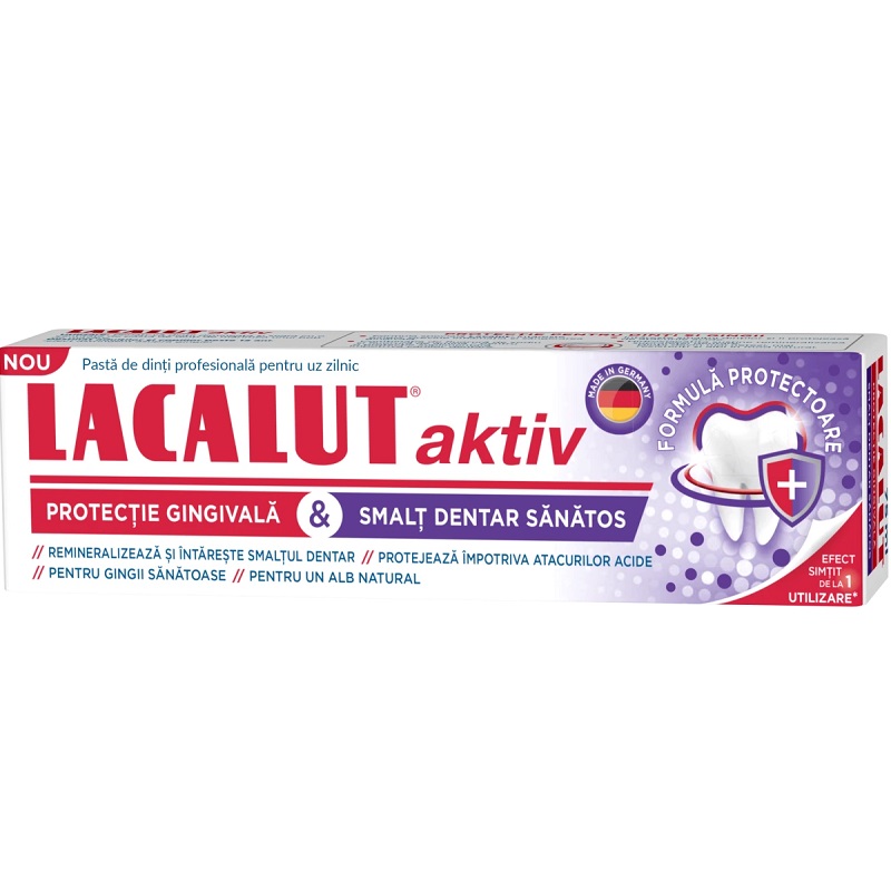 Pasta de dinti Lacalut Aktiv Enamel, 75 ml, Theiss Naturwaren