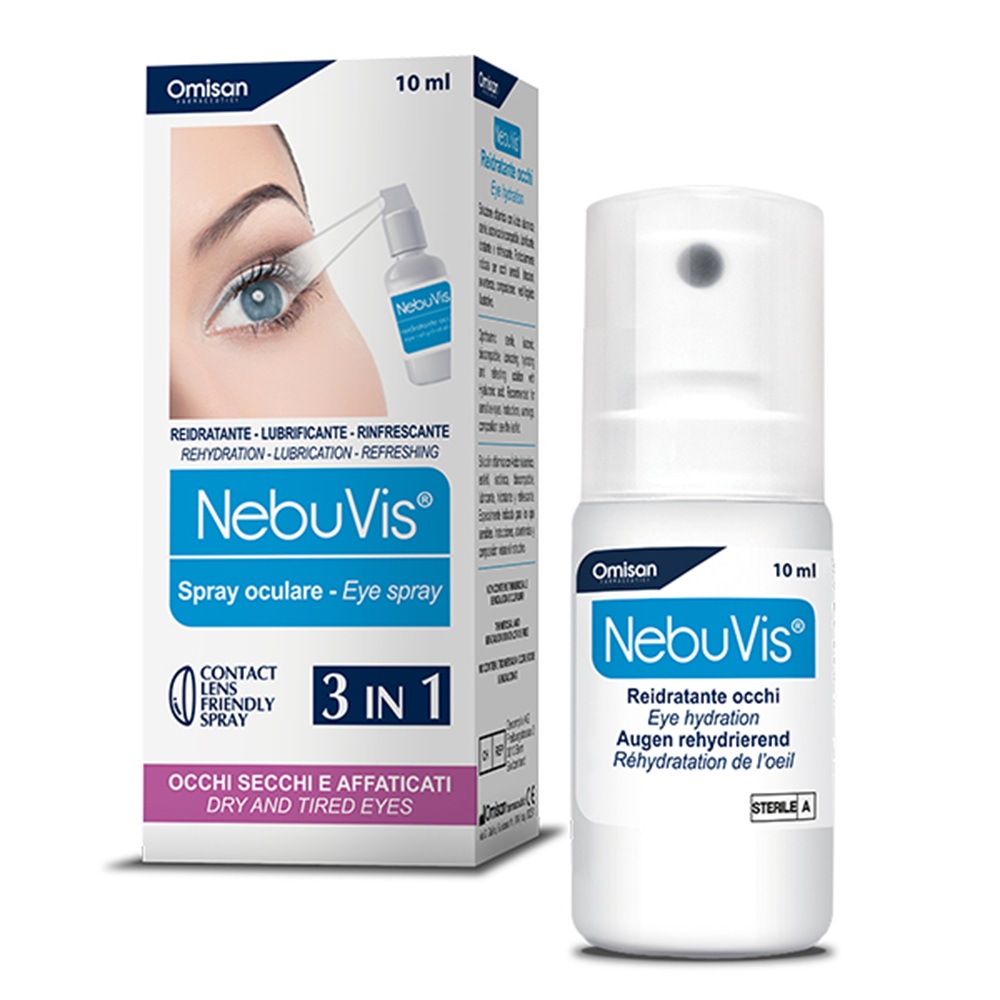 Spray pentru lubrifierea si hidratarea ochilor uscati si rosii NebuVis, 10 ml, Omisan