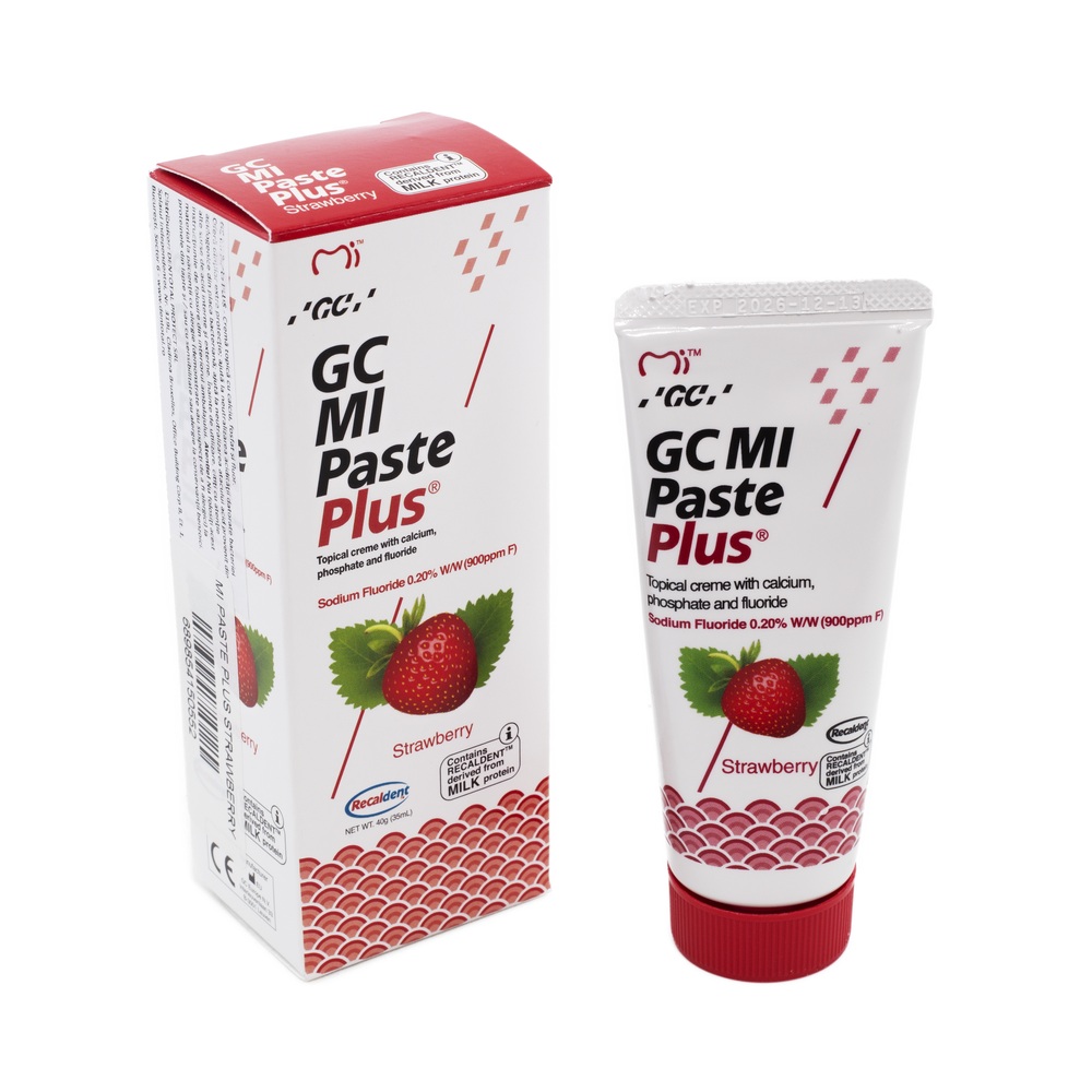 Crema dentara topica remineralizanta pe baza de apa cu aroma de capsuni Mi Paste Plus, 40 g, GC