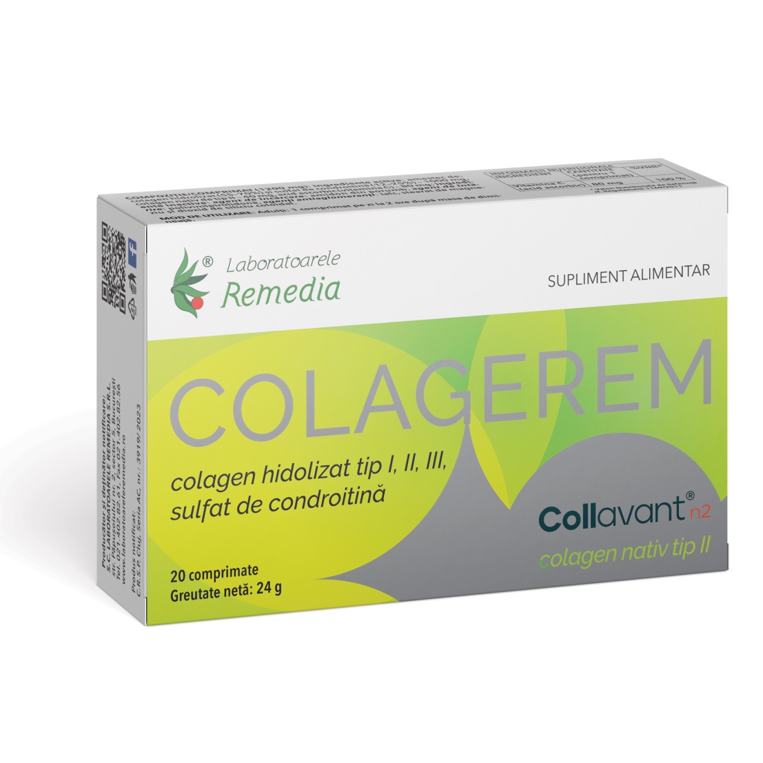 Supliment alimentar Colagerem, 20 capsule, Remedia