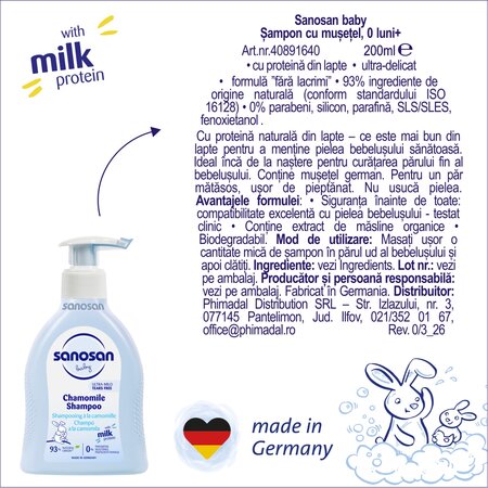 Sampon cu musetel, 200 ml, Sanosan 737612