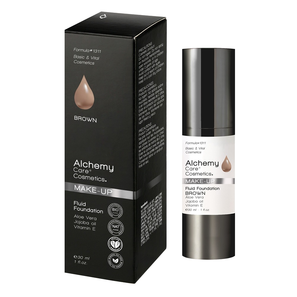 Fond de ten hidratant Fluid Foundation Brown, 30 ml, Alchemy