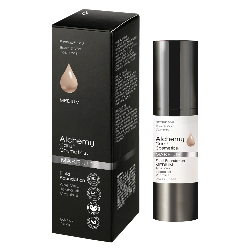 Fond de ten hidratant Fluid Foundation Medium, 30 ml, Alchemy