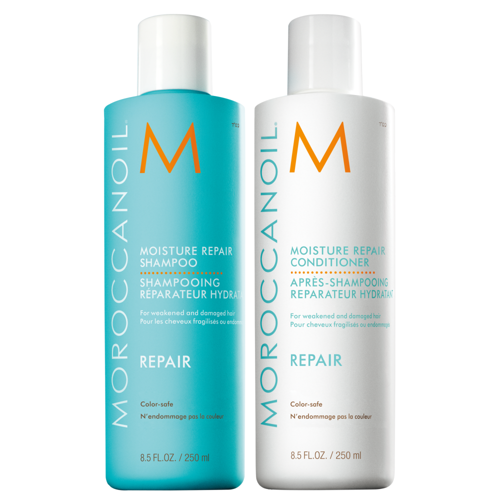 Pachet Moisture Repair Sampon, 250 ml + Balsam, 250 ml, Moroccanoil