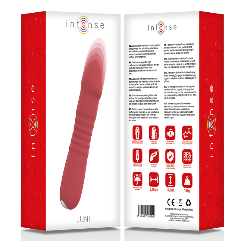 Vibrator extensibil June, Rosu, 1 bucata, Intense