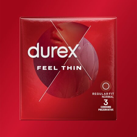 Prezervative Feel Thin, 3 bucati, Durex 606673