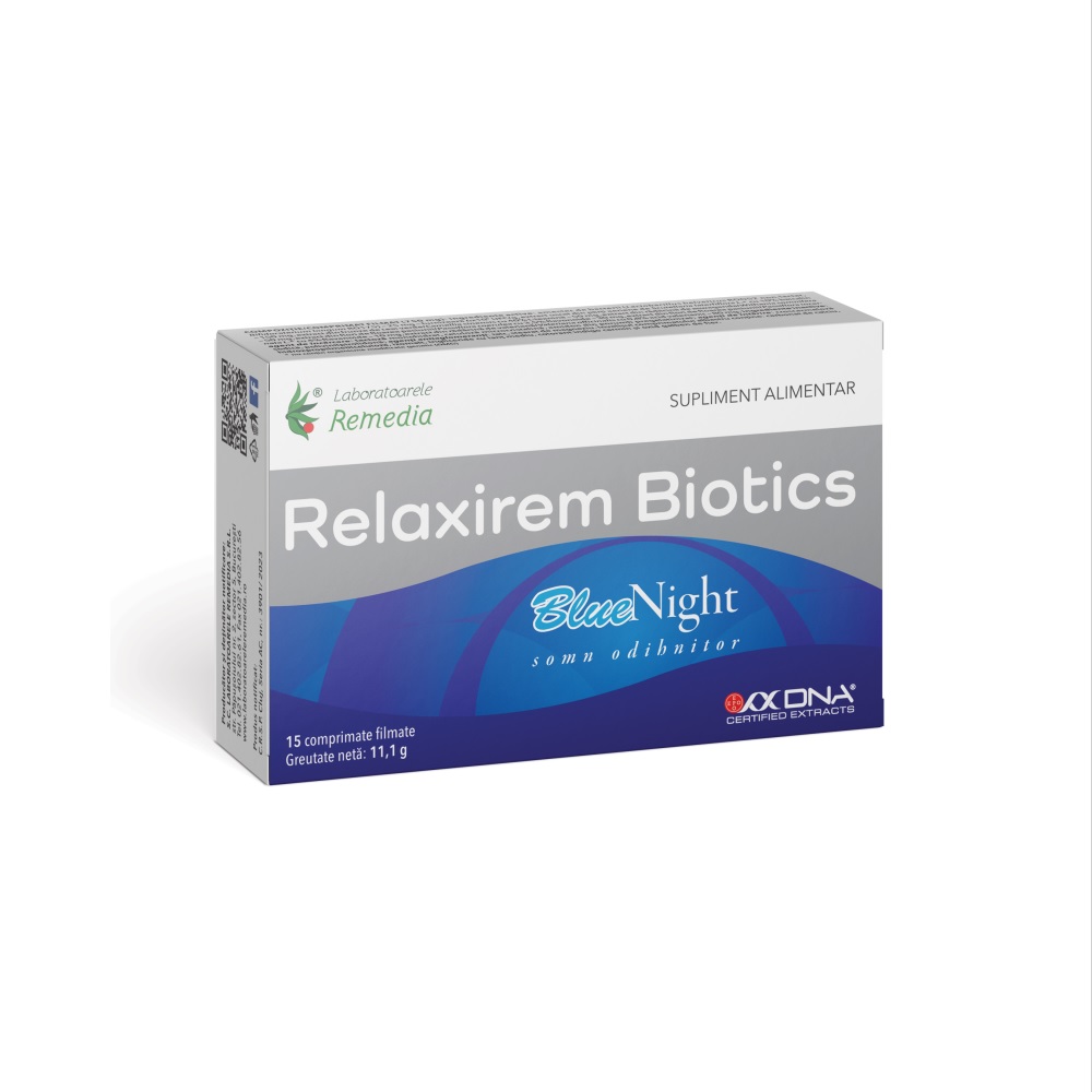 Relaxirem Biotics Bluenight, 15 comprimate, Remedia