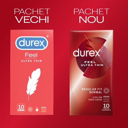 Prezervative Feel Ultra Thin, 10 bucati, Durex 606736