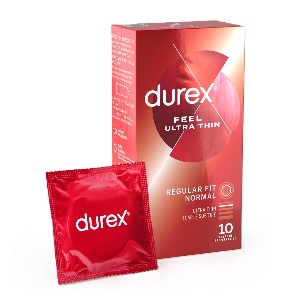 Prezervative Feel Ultra Thin, 10 bucati, Durex