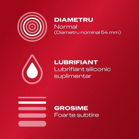 Prezervative Feel Ultra Thin, 3 bucati, Durex 606732