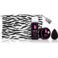 Set Sapun lichid pentru curatare 90 ml + Buretel pentru aplicarea machiajului 1 bucata + Sapun solid pentru curatare Charcoal + Portfard, Beauty Blender