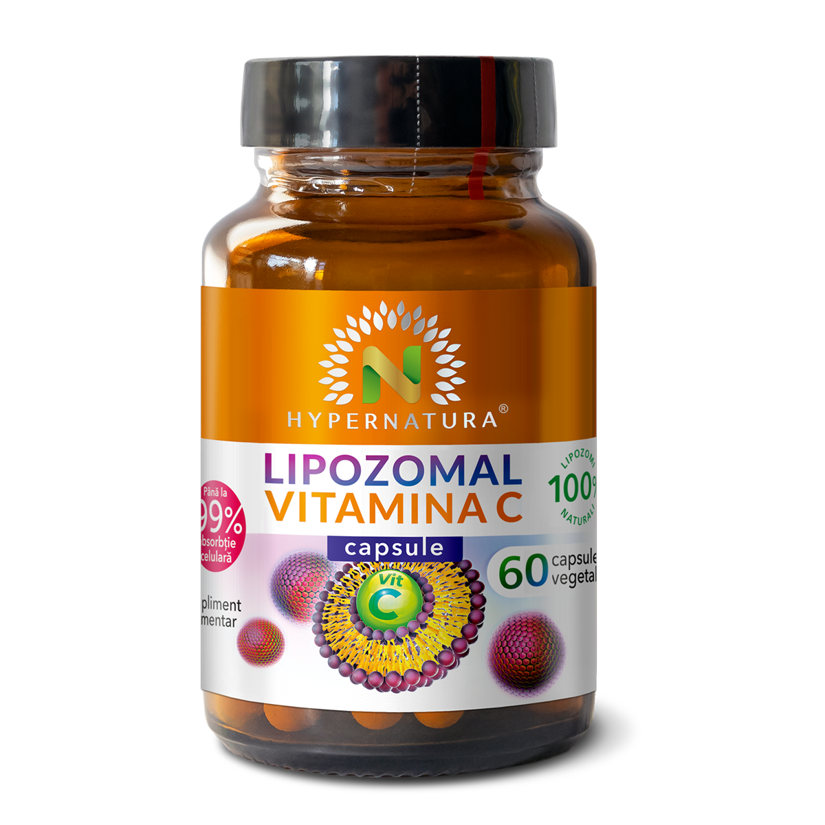 Lipozomal Vitamina C, 60 capsule vegetale, Hypernatura