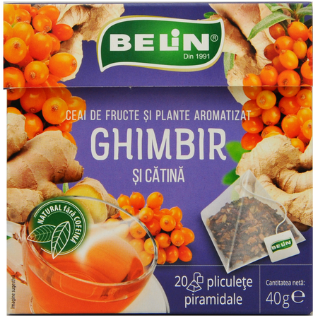 Ceai de ghimbir si catina, 20 plicuri, Belin