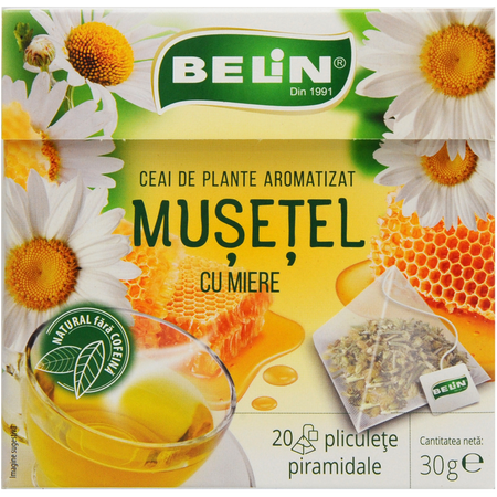 Ceai de musetel cu miere, 20 plicuri, Belin 588754