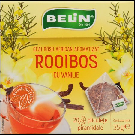 Ceai rooibos cu vanilie, 20 plicuri, Belin