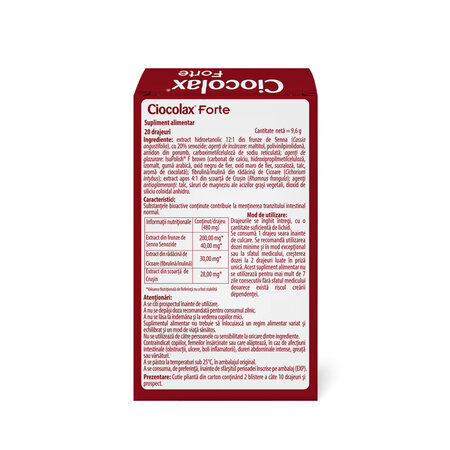 Laxativ natural Ciocolax Forte, 20 drajeuri, Labormed 617227