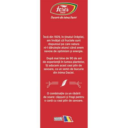 Ceai cu capsuni si fragi, 75 g, Fares 604266
