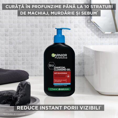 Gel de curatare cu carbune Pure Active, 250 ml, Garnier 575840