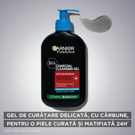 Gel de curatare cu carbune Pure Active, 250 ml, Garnier 575842
