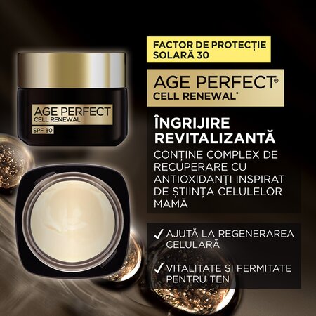 Crema pentru hidratare cu SPF 30 Age Perfect Cell Renewal, 50 ml, Loreal 575862