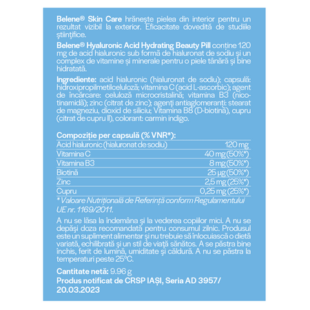 Acid hialuronic Beauty Pill, 30 capsule, Belene 593080
