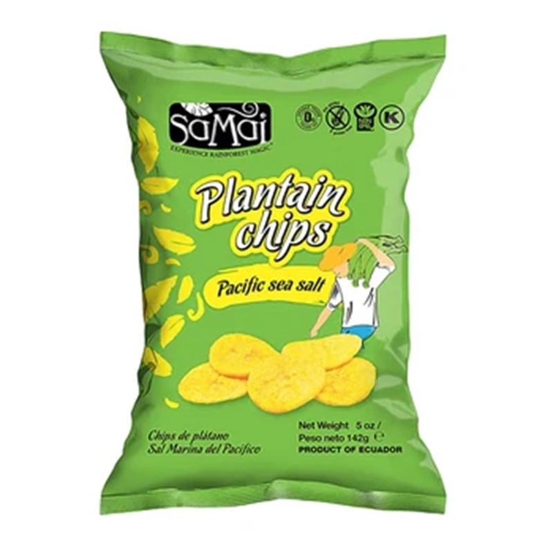 Chipsuri din banane cu sare de mare Plantain Chips, 142 g, SaMai