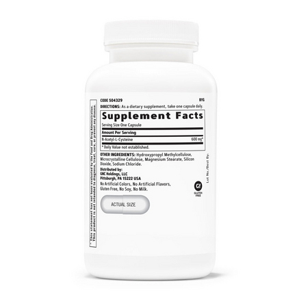 N-Acetyl-L-Cysteine NAC, 600 mg, 120 capsule, GNC 647676