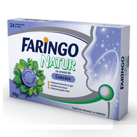 Faringo Natur cu aroma de coacaze, 24 comprimate, Terapia