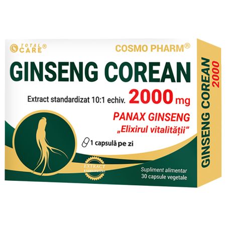 Ginseng Corean, 2000 mg, 30 comprimate, Cosmo Pharm