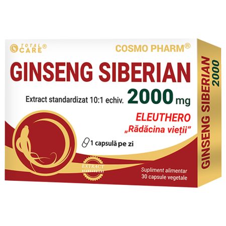 Ginseng Siberian, 2000 mg, 30 comprimate, Cosmo Pharm