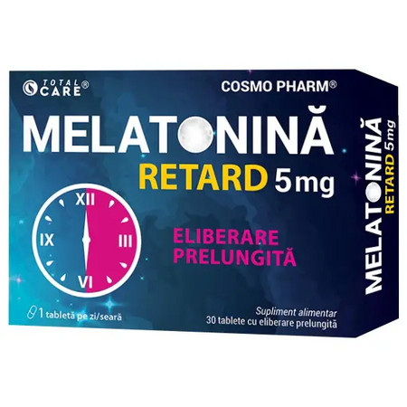 Melatonina Retard, 5 mg, 30 comprimate, Cosmo Pharm