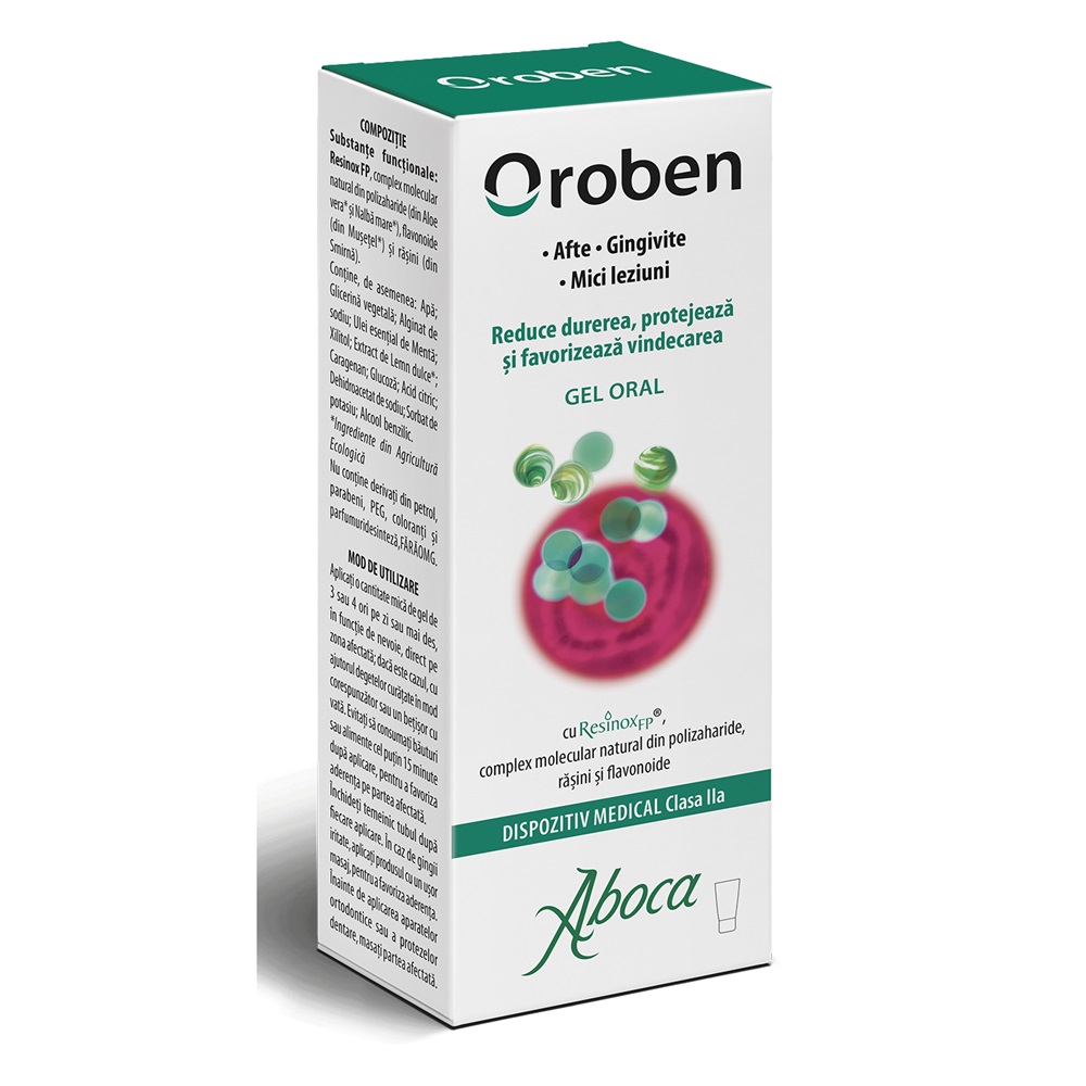 Gel pentru afte cu ResinoxFP Oroben, 15 ml, Aboca