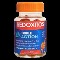 Jeleuri cu vitamina C Redoxitos Triple Action, 60 jeleuri, Bayer