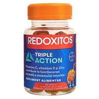 Jeleuri cu vitamina C Redoxitos Triple Action, 60 jeleuri, Bayer