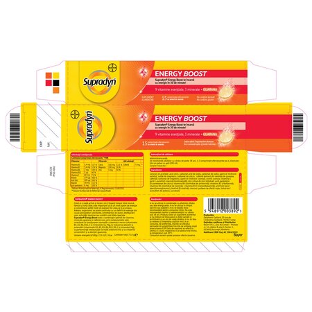 Multivitamine si minerale Supradyn Energy Boost, 15 comprimate efervescente, Bayer 701192