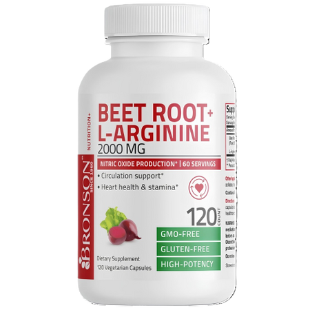 Beet Root + L-arginine, 2000 mg, 120 capsule, Bronson Laboratories