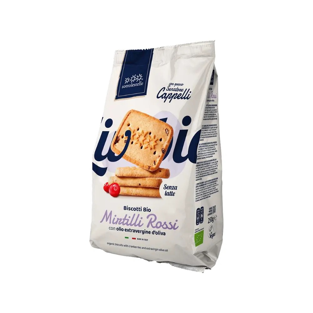 Biscuiti eco cu fructe rosii Livebio, 250 g, Sottolestelle