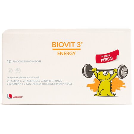 Supliment alimentar pe baza de vitamina B si C, zinc, L-glutamina si L-arginina Biovit 3 Energy, 10 x 10 ml, Uriach
