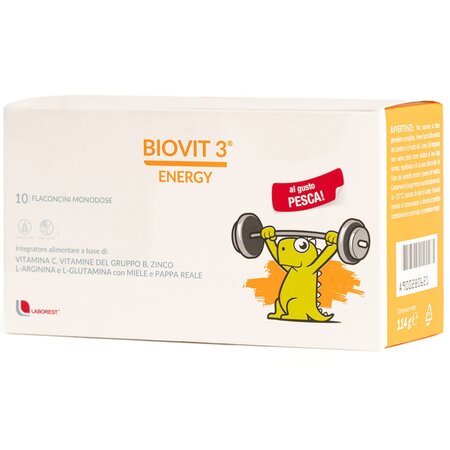Supliment alimentar pe baza de vitamina B si C, zinc, L-glutamina si L-arginina Biovit 3 Energy, 10 x 10 ml, Uriach 721398