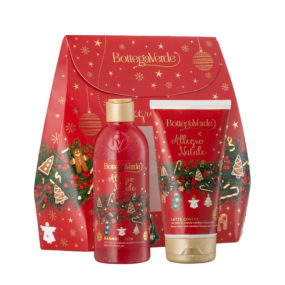 Set Craciun Gel de dus, 250 ml + Lapte de corp hidratant Allegro Natale, 150 ml, Bottega Verde