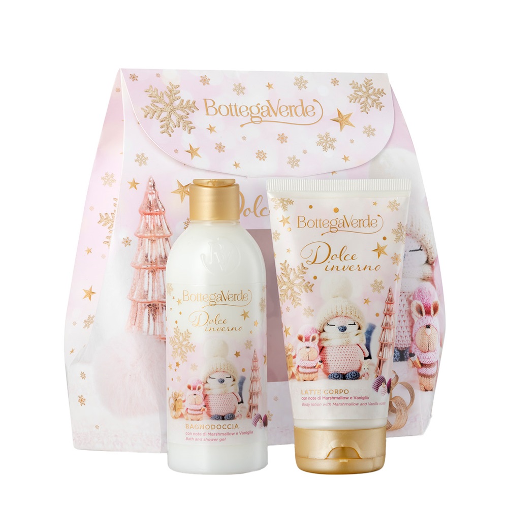 Set Craciun Gel de dus, 250 ml + Lapte de corp hidratant Dolce inverno, 150 ml, Bottega Verde