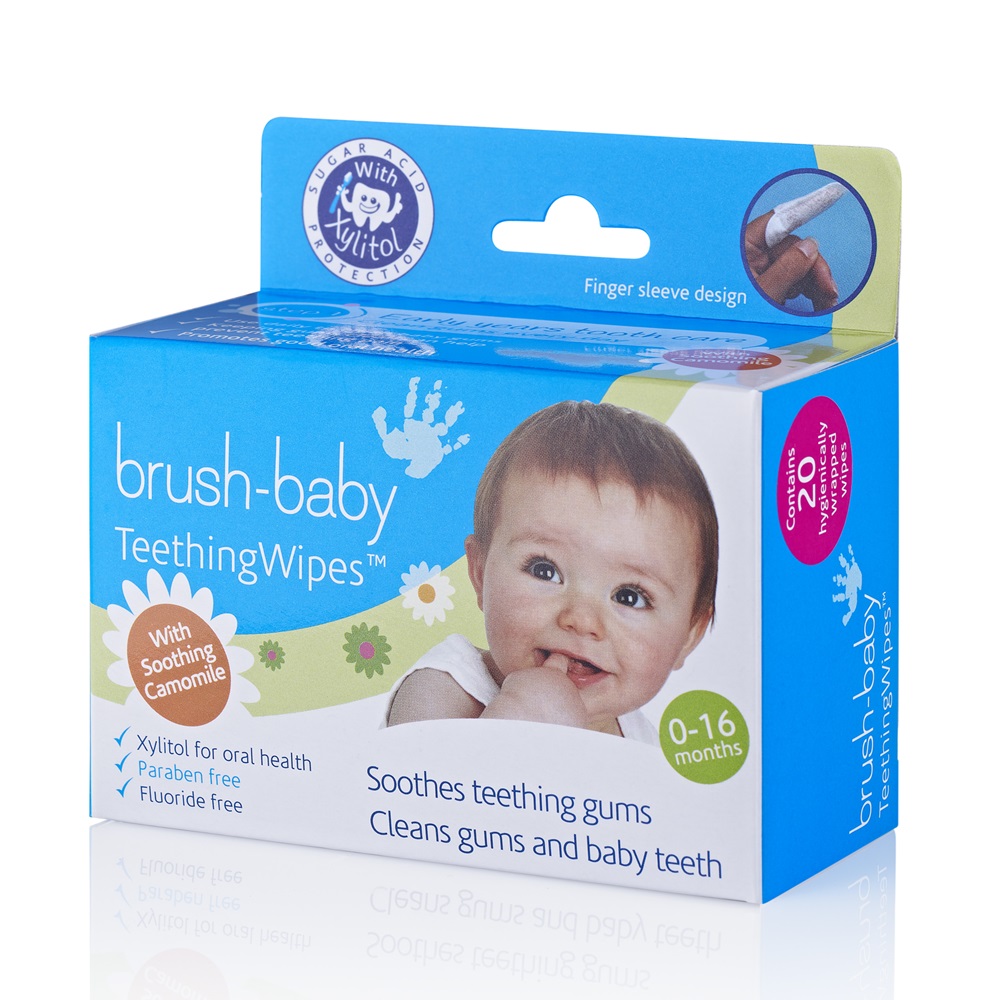 Servetele umede pentru dentitie, 20 bucati, Brush Baby