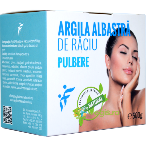 Pulbere de Argila Albastra de Raciu, 500 g, Romcos