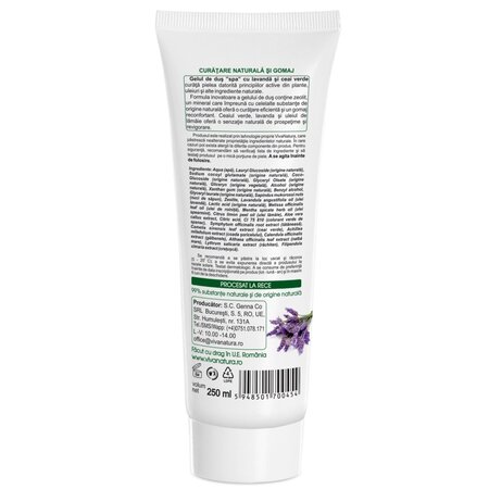 Gel de dus cu lavanda si ceai verde Spa, 250 ml, Vivanatura 709987