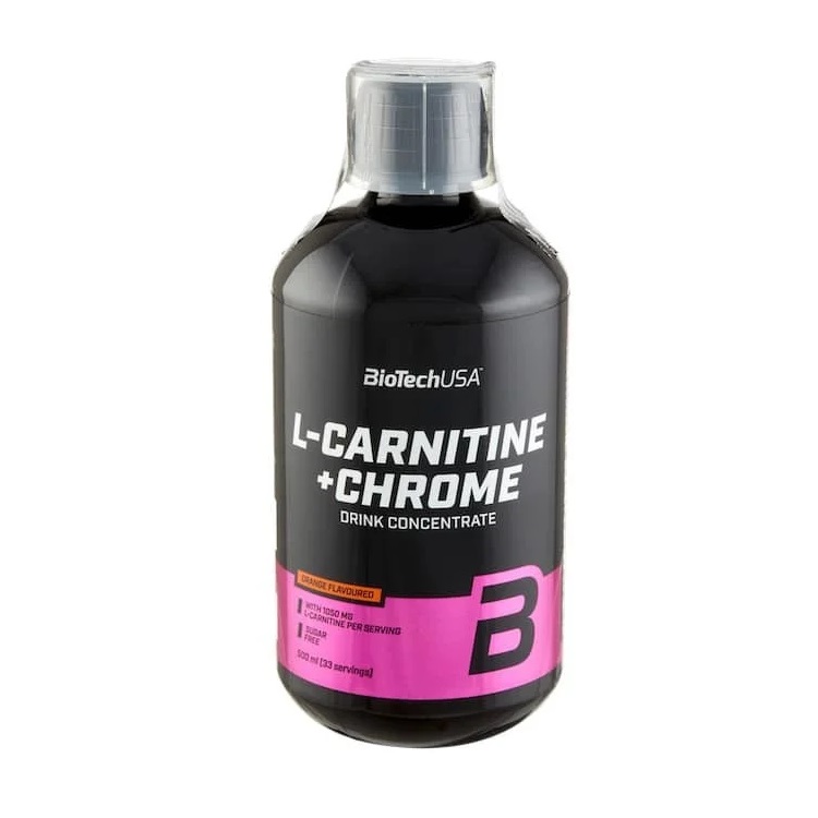 L-Carnitine + Chrome Liquid Portocale, 500 ml, Biotech USA