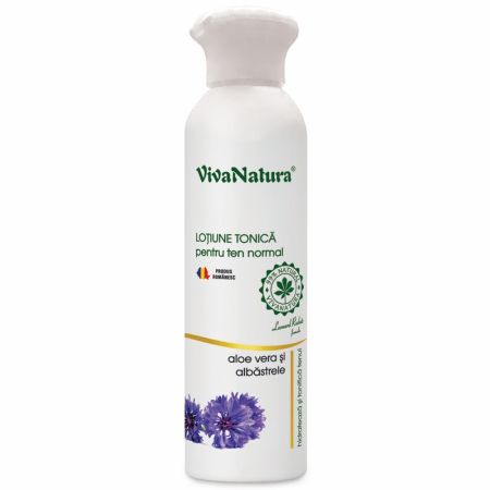 Lotiune tonica pentru ten normal cu aloe vera si albastrele, 150 ml, Vivanatura