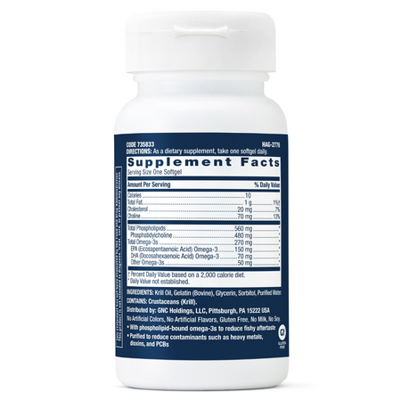 Ulei de Krill Triple Strength, 30 capsule gelatinoase moi, GNC 735424
