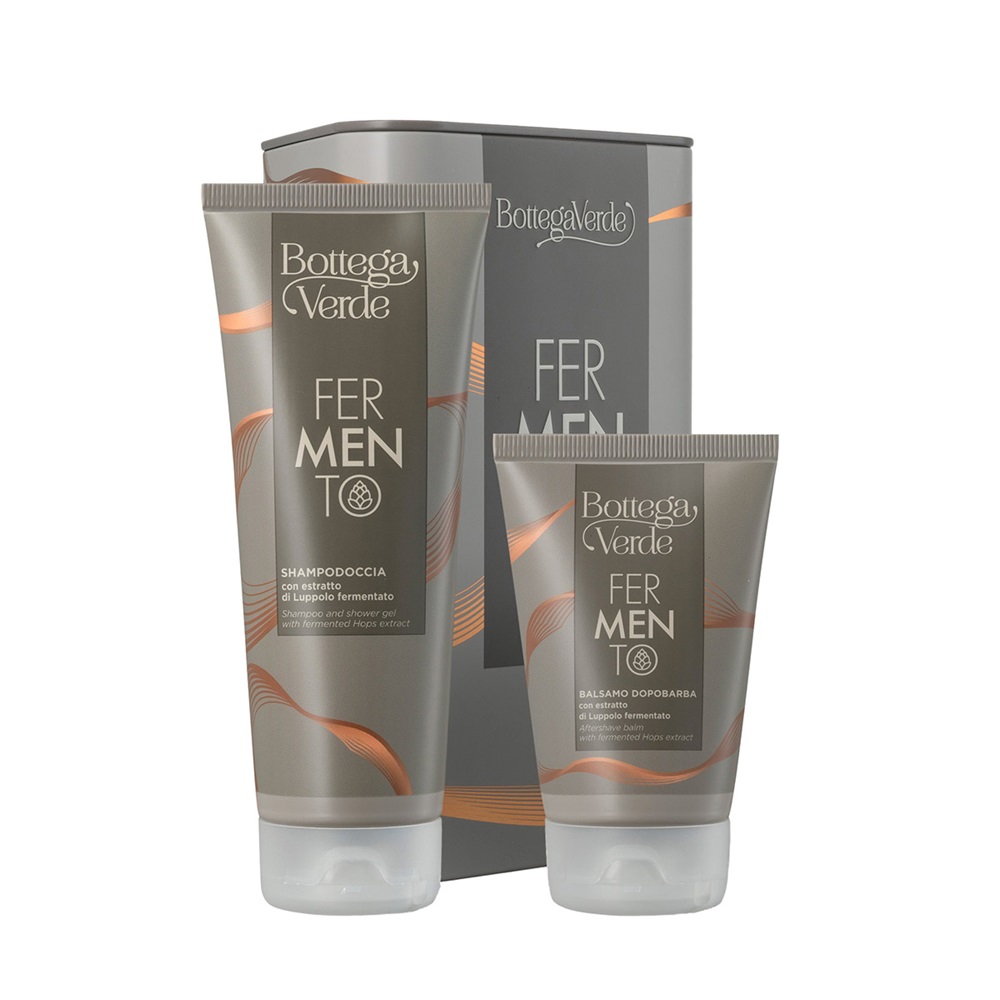 Set pentru barbati Sampon si gel de dus 200 ml + After shave Fermento 75 ml, Bottega Verde