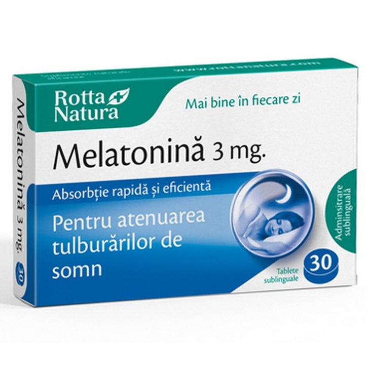 Melatonina, 3 mg, 30 tablete, Rotta Natura